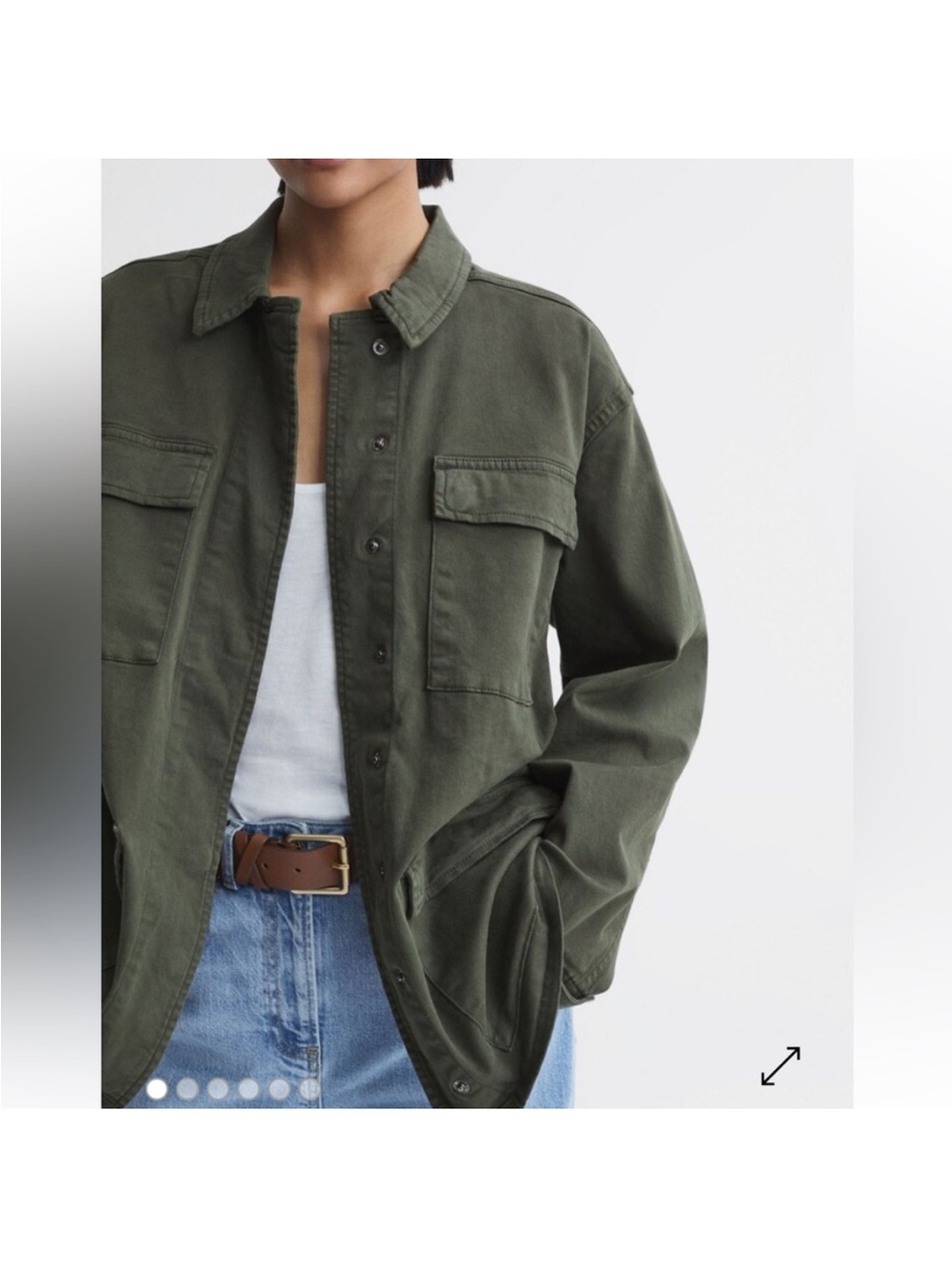 Good American Olive Green Utility Jacket